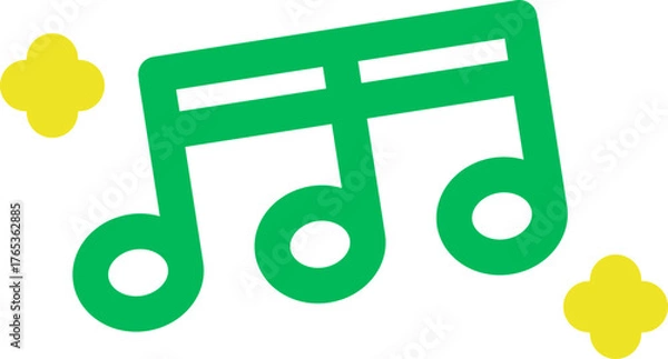 Obraz 초록색 플랫 음표 아이콘 일러스트
