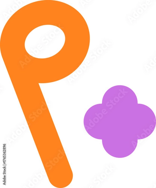 Obraz 주황색 플랫 벡터 리듬 음표