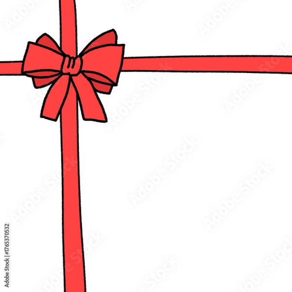 Fototapeta 성탄절 빨간 리본