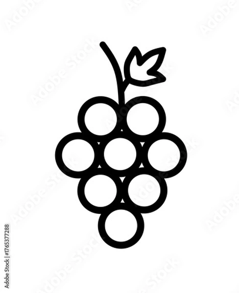 Fototapeta grape fruit icon vector on white background