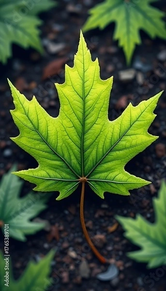 Obraz maple leaf on the ground