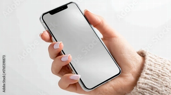 Fototapeta Modern Smartphone in Hand with Blank Screen