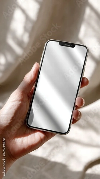 Fototapeta Sleek Modern Smartphone with Edge-to-Edge Display