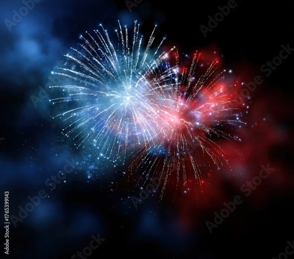 Fototapeta Spectacular Fireworks Display Celebrating New Year