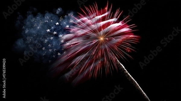 Fototapeta Spectacular Fireworks Display Celebrating Independence Day