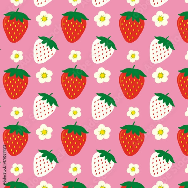 Fototapeta いちご　テキスタイル