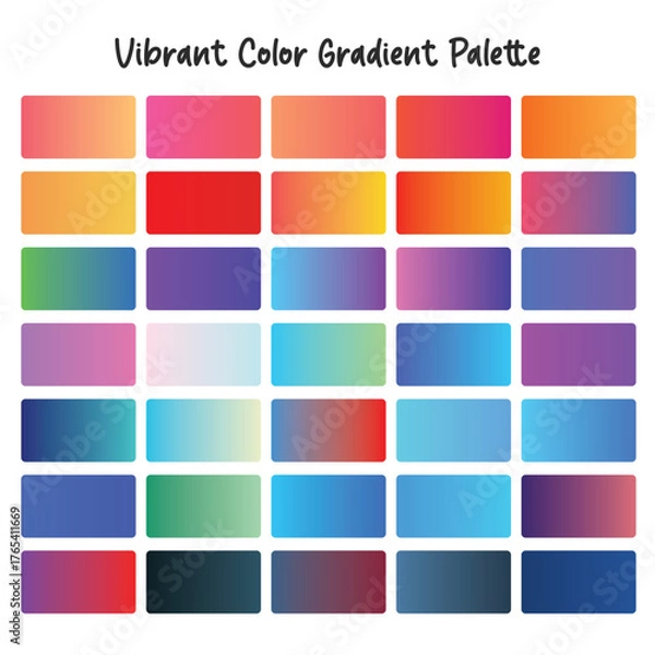 Fototapeta Large Vibrant Color Gradient Palette Swatches Set