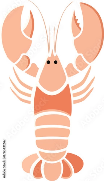 Obraz minimal lobster vector drawing, continuous single stroke style