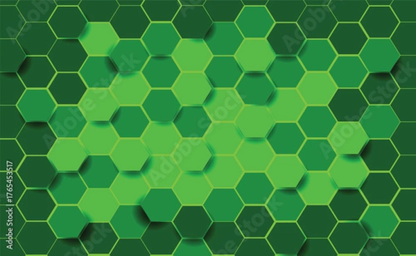 Fototapeta Green hexagon background
