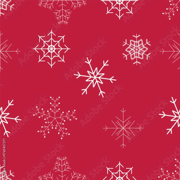 Obraz Vector seamless pattern with snowflakes, Christmas and new year theme