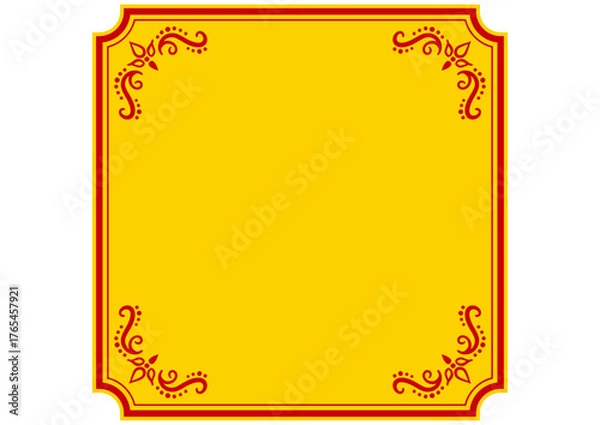 Fototapeta アジア風の飾りフレーム。ベクターデータ。