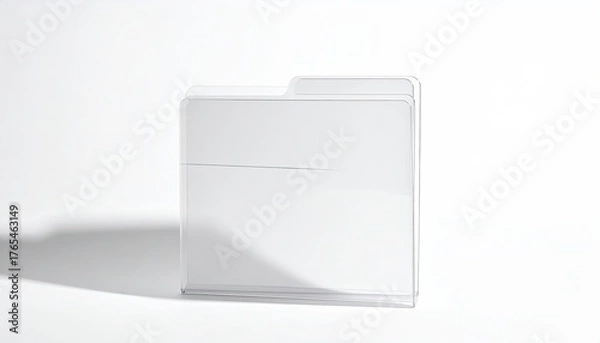 Fototapeta Clean, white file folder, minimal shadow on bright surface