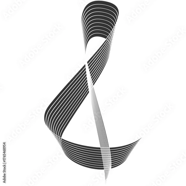 Obraz Abstract Gray Orbit Graphic on Black Background