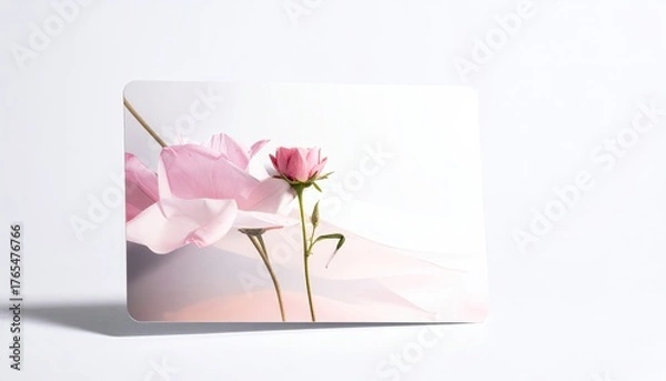 Obraz Pink floral image on white surface. Soft, delicate
