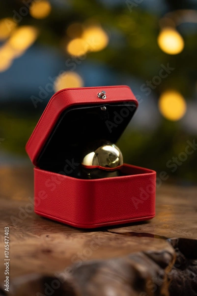 Obraz Christmas box with single ornament