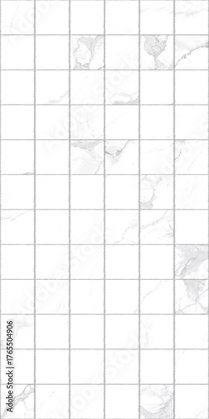 Fototapeta White marble surface with grid pattern overlay