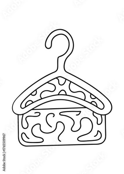 Obraz Dry Cleaning Clothes Hanger Outline Design vector