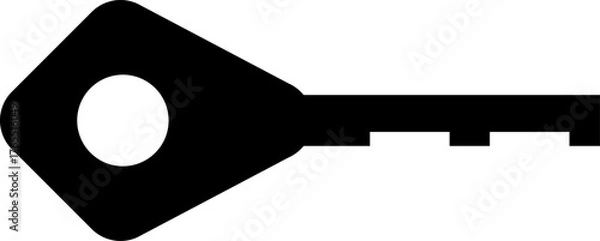 Obraz Black key icon on isolated white background	