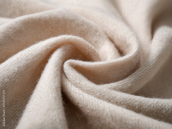 Fototapeta Cozy Cream Cashmere Comfort: Perfect for Home Decor Blogs and Winter Retreat Advertisements for Warm and Inviting Spaces