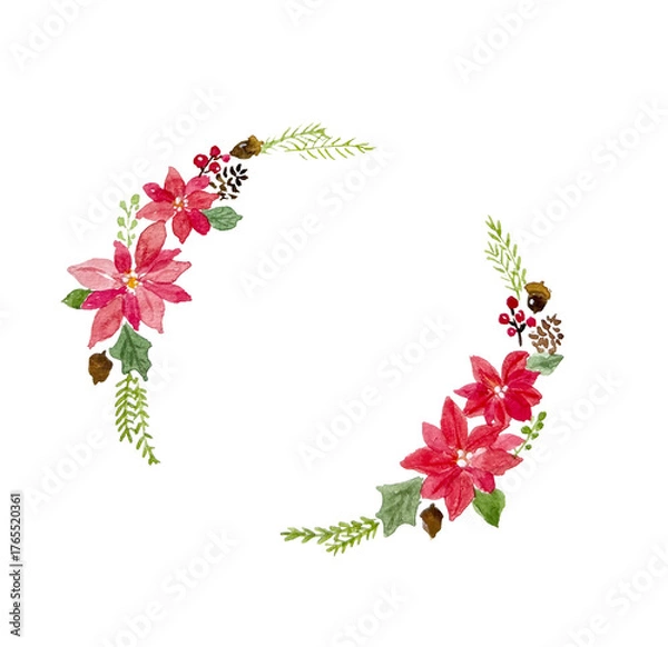 Obraz クリスマスリース〜ポインセチア