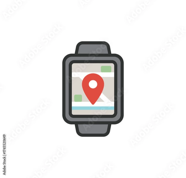 Obraz 地図アプリ スマートウォッチのアイコンイラスト