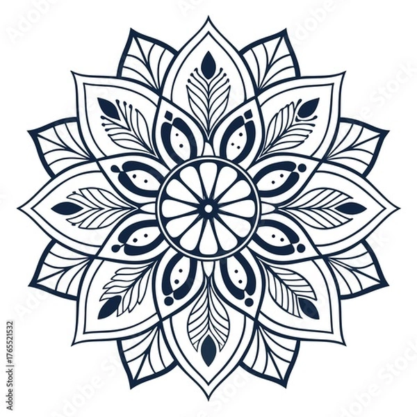 Obraz Mandala with ornamental knotwork rings continuous