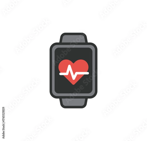 Obraz 心拍数アプリ スマートウォッチのアイコンイラスト