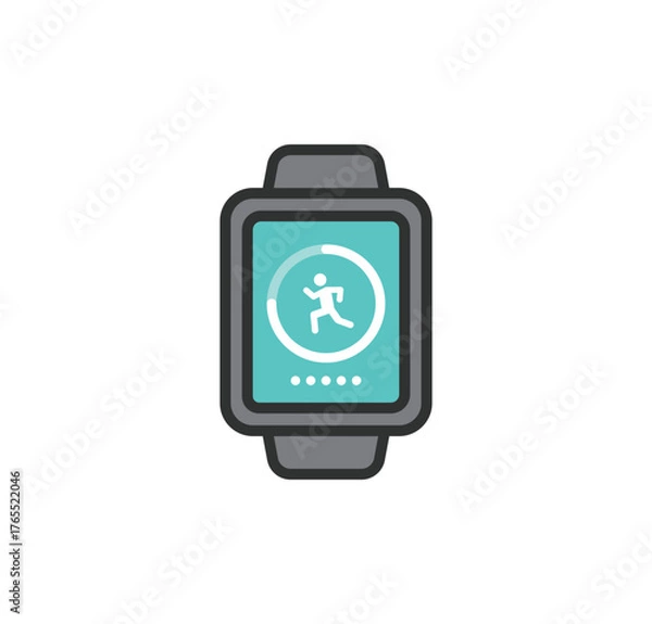 Obraz 万歩計アプリ スマートウォッチのアイコンイラスト