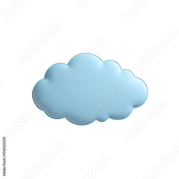 Obraz Soft, pastel blue cloud graphic on a stark black background