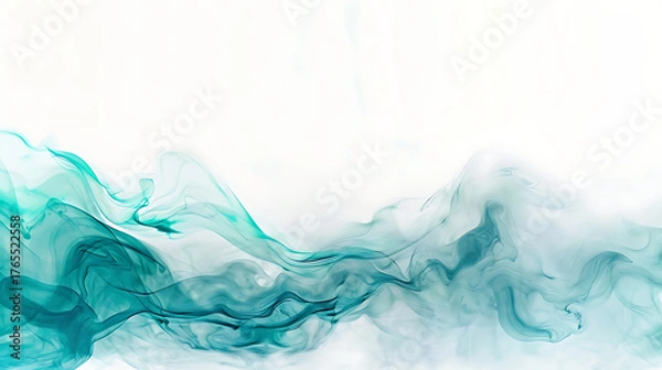 Obraz Fluid Abstract Art Teal Aqua Turquoise Ink Flow Texture Background.