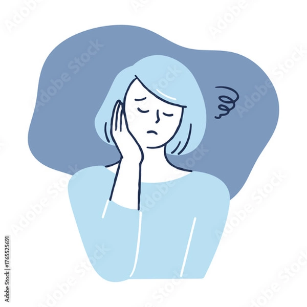 Obraz 困っている女性