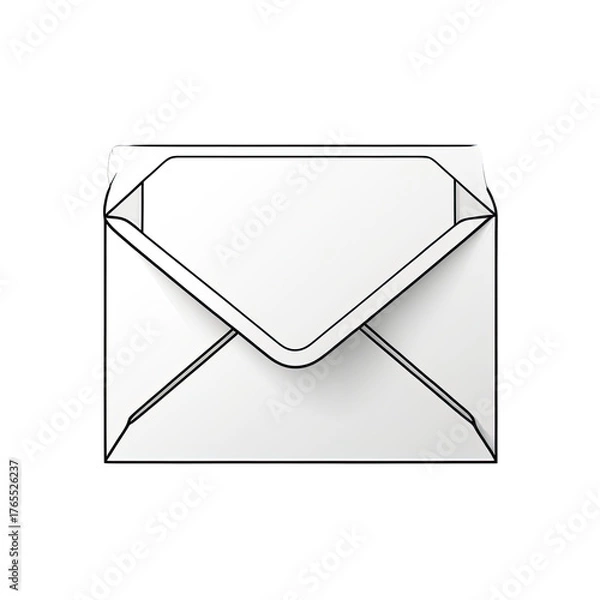 Obraz Open white envelope containing a blank card against a solid black background
