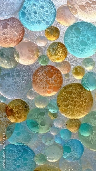 Fototapeta Abstract Colorful Bubbles Textured, Organic, and Artistic Design