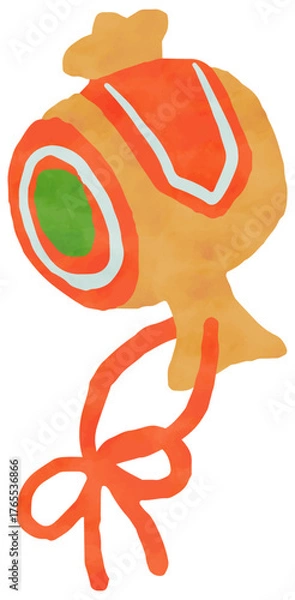 Obraz 打ち出の小槌の水彩風手描きイラスト