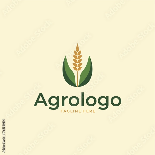 Obraz Agrologo Modern Wheat and Leaf Logo for Agriculture Business