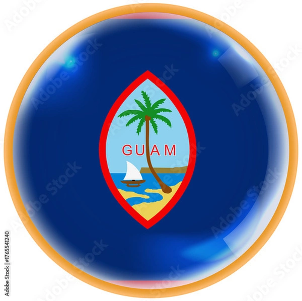 Obraz guam flag icon button