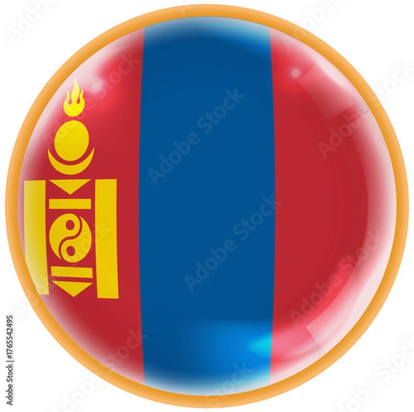 Obraz mongolia flag button