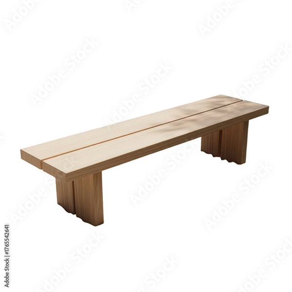 Fototapeta Simple wooden bench isolated on transparent background