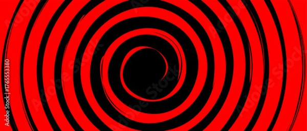 Obraz Hypnotic Red Spiral Background design vector art