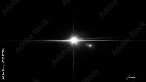 Fototapeta Minimal cosmic explosion in dark space, radiating symmetry and celestial light—perfect for 3i Atlas covers, NFTs, or editorial design.