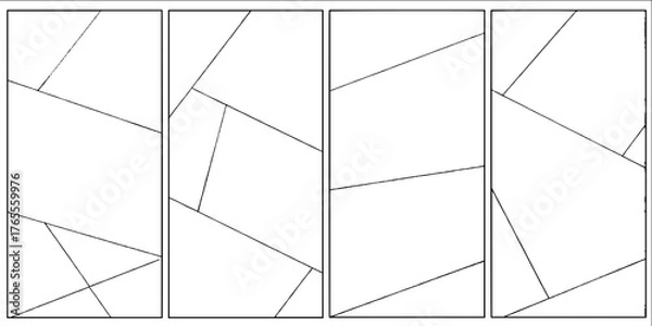 Fototapeta Dynamic manga comic page with slanted panels for creative design layout