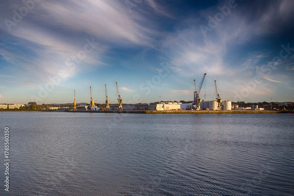 Obraz port cranes in the background