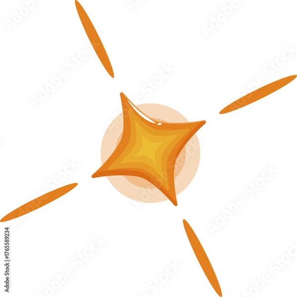 Obraz Cartoon Sunburst Explosion With Orange Yellow Colors And Radial Streaks On Transparent Background