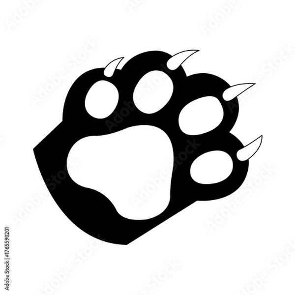 Fototapeta black and white paw
