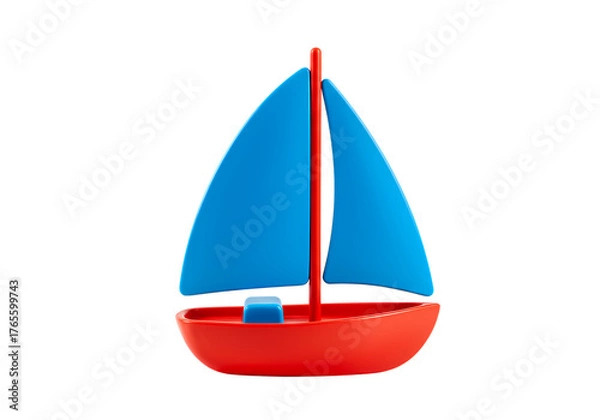 Fototapeta Sail away with this cute toy sailboat design