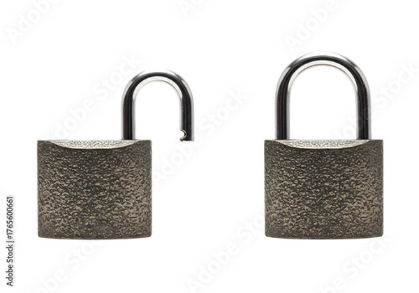 Fototapeta Secure with locks, open and closed for your ideas