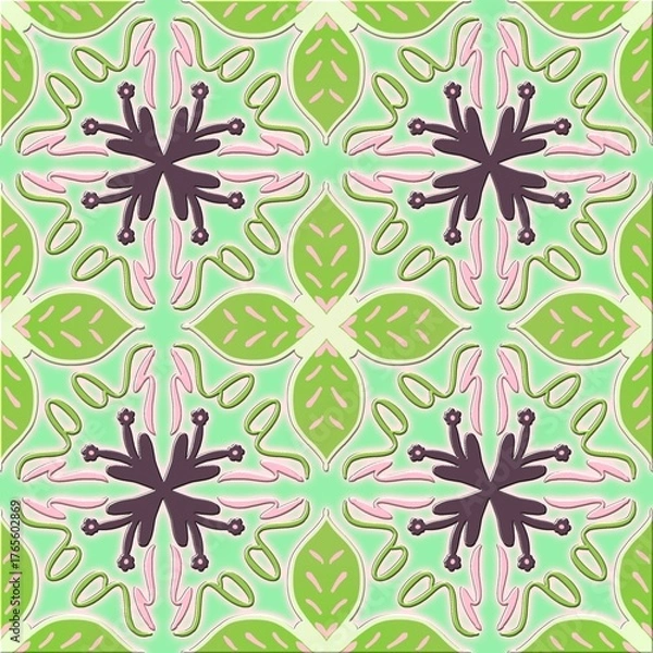 Obraz Background design: fabric patterns, geometric patterns, vintage patterns, floral fabric patterns