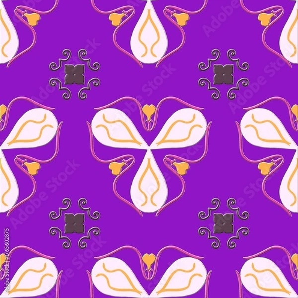 Obraz Background design: fabric patterns, geometric patterns, vintage patterns, floral fabric patterns