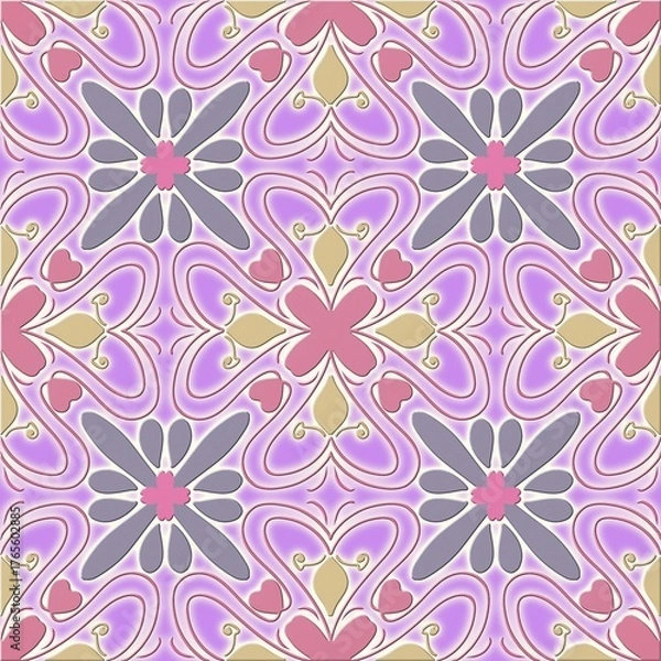 Obraz Background design: fabric patterns, geometric patterns, vintage patterns, floral fabric patterns