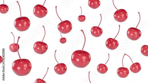 Fototapeta フレッシュさくらんぼパターン⭐︎PNG